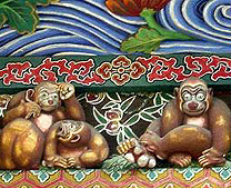 秩父神社-元氣三猴